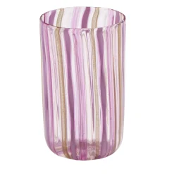 Set di 6 bicchieri di Murano rosa e oro