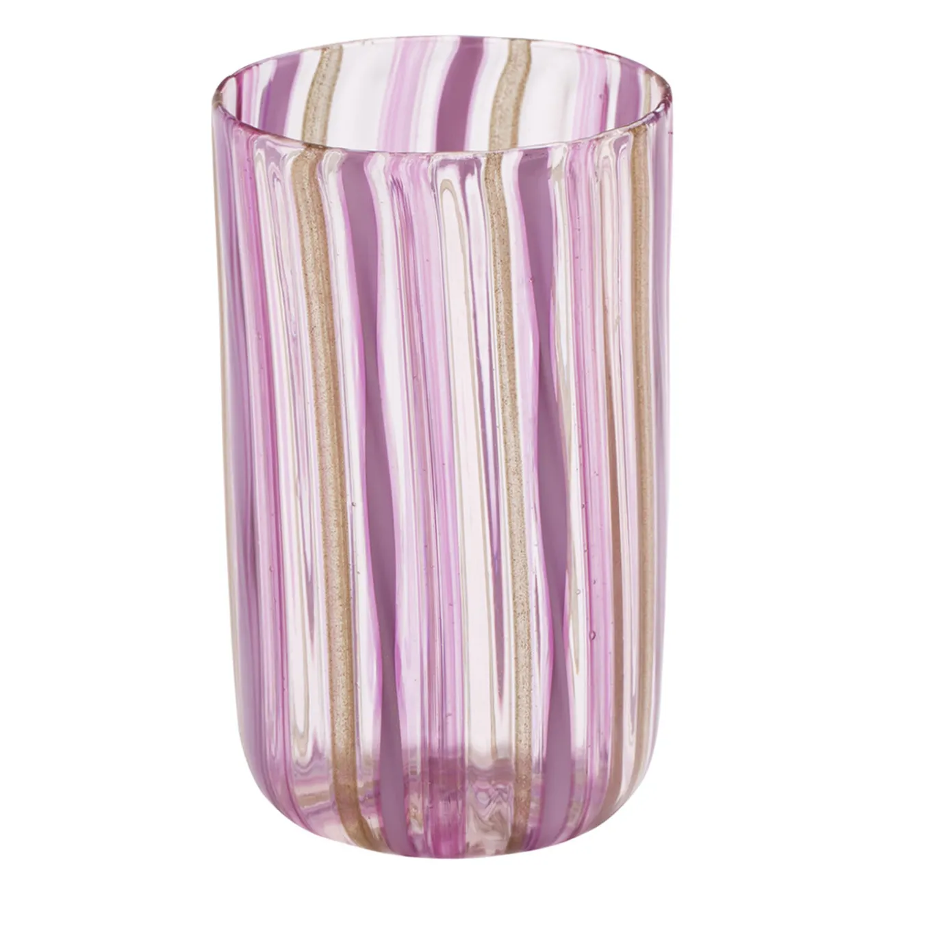 Set di 6 bicchieri di Murano rosa e oro