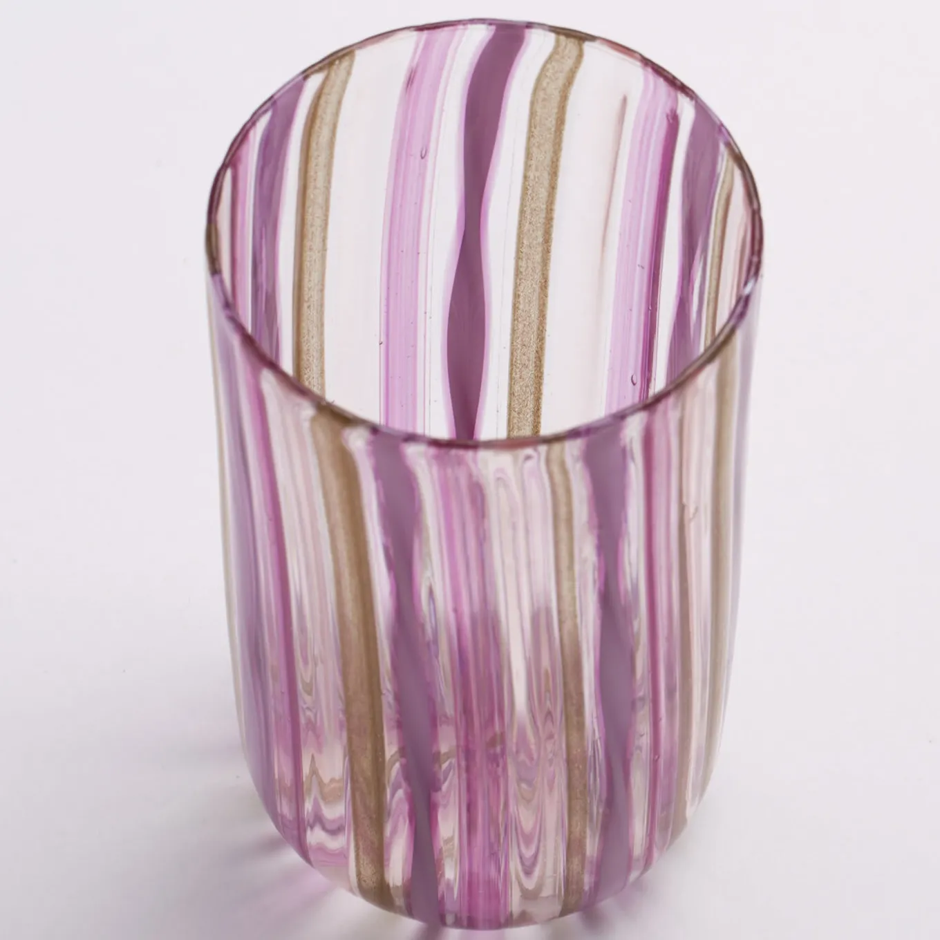 Set di 6 bicchieri di Murano rosa e oro