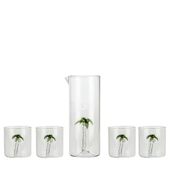 Set di 4 bicchieri e brocca Palma