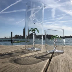 Set di 4 bicchieri e brocca Palma