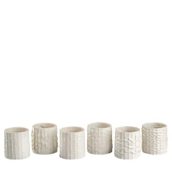 Set di 6 Bicchieri in Porcellana Bianca