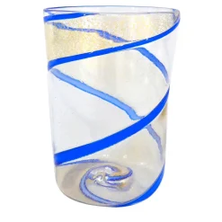 Set di 2 bicchieri Vortex blu e oro puro