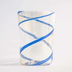 Set di 2 bicchieri Vortex blu e oro puro