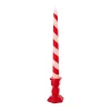 Set di 2 candele a strisce rosse con portacandele
