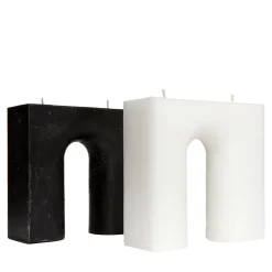 Set di 2 candele bianche e nere Trionfo