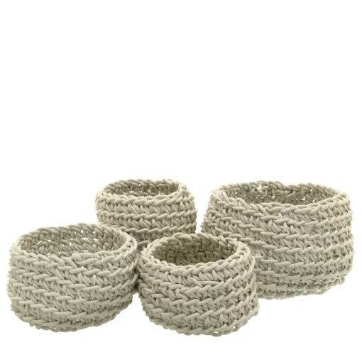 Set di 4 cestini bianchi Sottile di Rosanna Contadini