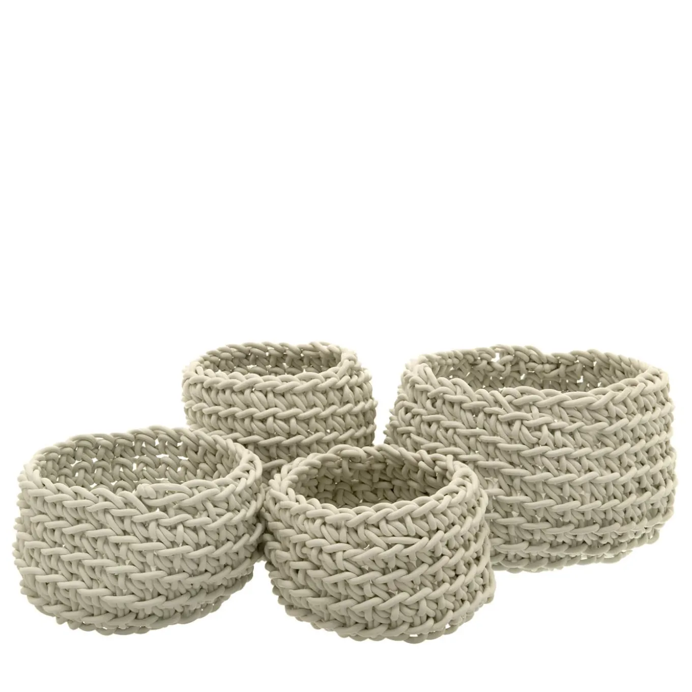 Set di 4 cestini bianchi Sottile di Rosanna Contadini