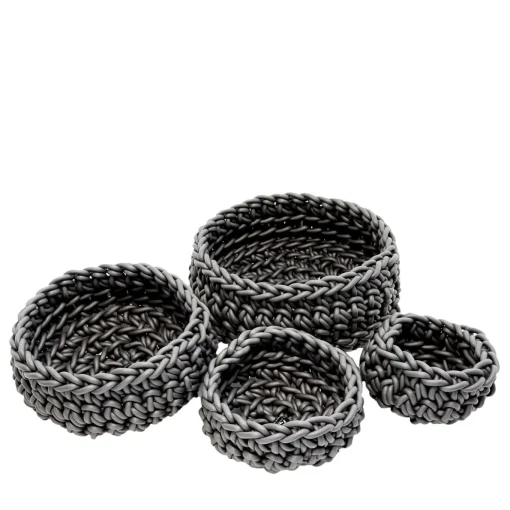 Set di 4 cestini grigi Classico di Rosanna Contadini