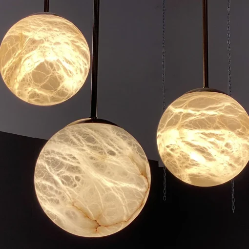Set di 3 ciondoli "Maxi Luna di Alabastro