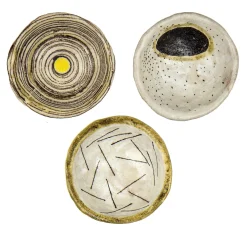 Set di 3 ciotole Crateri giallo, marrone e ocra
