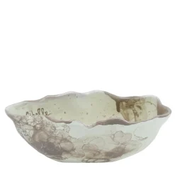 Set di 4 ciotole in ceramica con motivo di marmo avorio per insalata di frutta