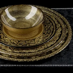 Set di 2 ciotole nere e oro