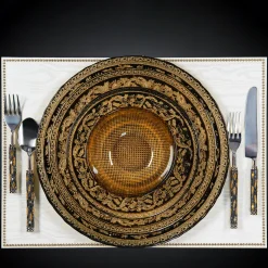 Set di 2 ciotole nere e oro