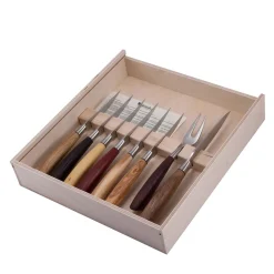 Set di 7 coltelli da bistecca e 1 forchetta da servizio