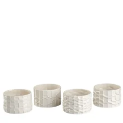 Set di 4 Coppette in Porcellana Bianca