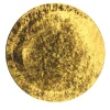 Set di 4 copripiatti piccoli in velluto oro con supporto in legno