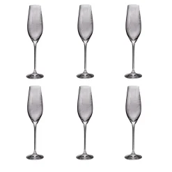 Set di 6 flute da champagne con citazione