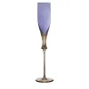 Set di 6 flute da champagne in cristallo viola iris