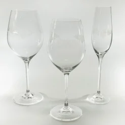 Set di 6 flute trasparenti incisi Monaco #1