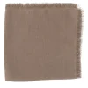 Set di 4 lussuosi tovaglioli di puro lino Taupe con frange a mano
