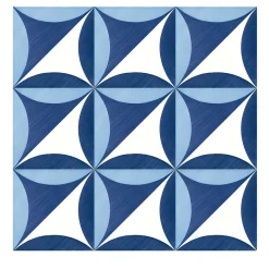 Set di 25 piastrelle Blu Ponti Decorazione Tipo 27 di Gio Ponti