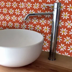 Set di 4 piastrelle Kimeya Red Margherita di Vincenzo Messina