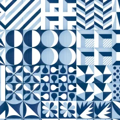 Set di 25 piastrelle tipo 4 della Collezione Blu Ponti di Gio Ponti