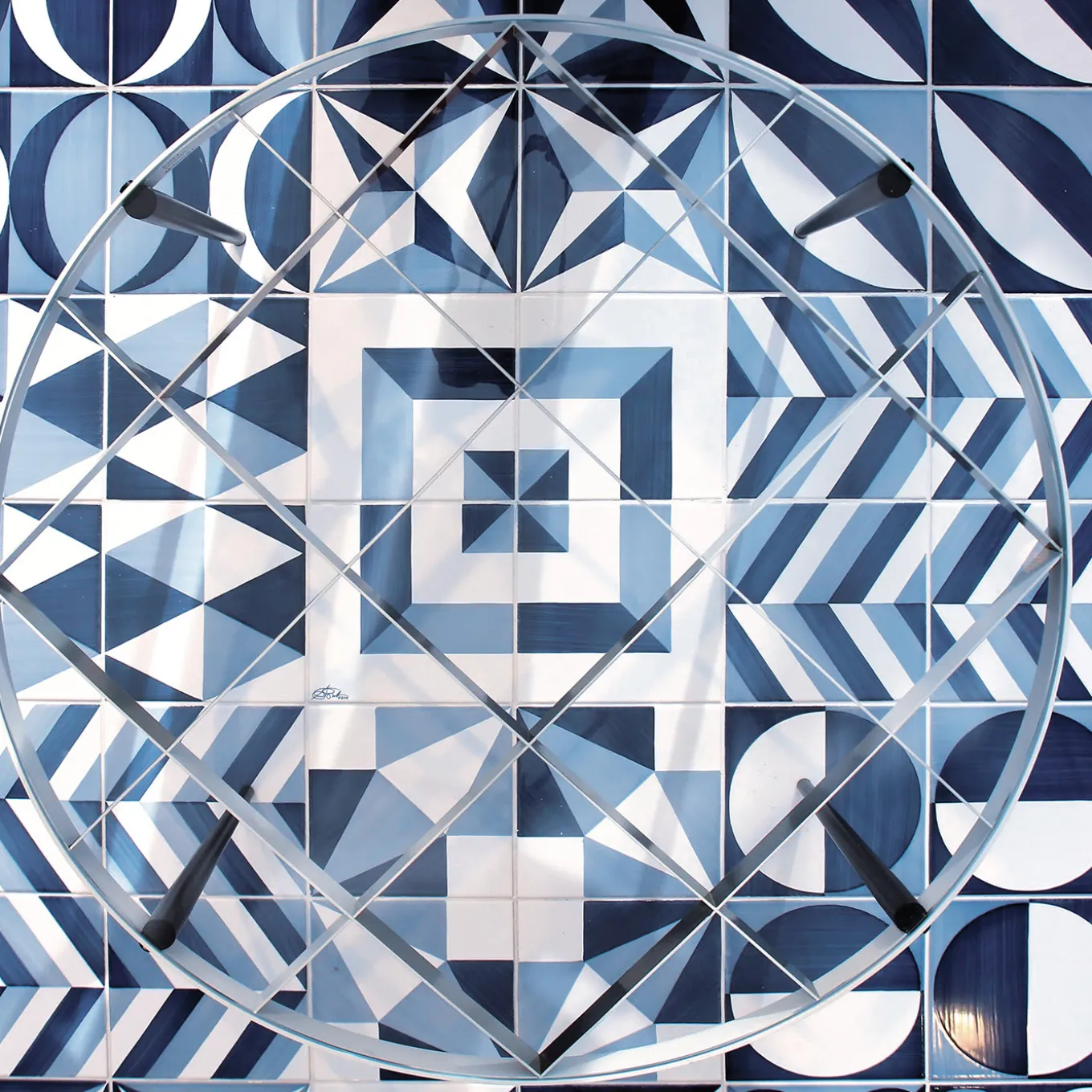 Set di 25 piastrelle tipo 4 della Collezione Blu Ponti di Gio Ponti