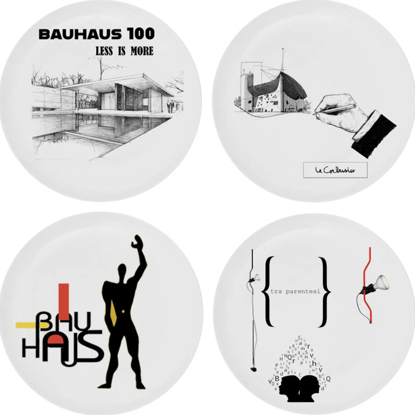 Set di 4 piatti Bauhaus Mix