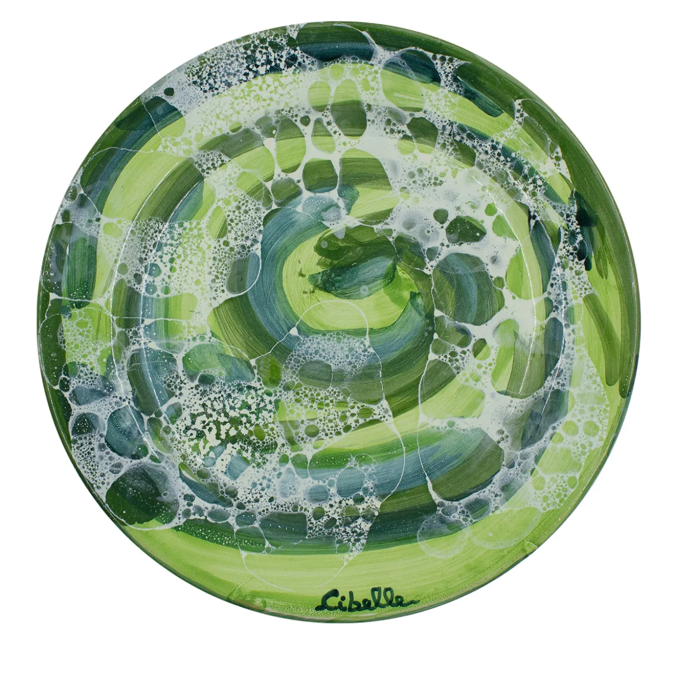 Set di 4 piatti da cena in ceramica con motivo in marmo verde