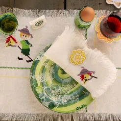 Set di 4 piatti da cena in ceramica con motivo in marmo verde