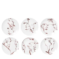 Set di 6 piatti da dessert Faces #2