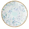 Set di 2 piatti da dessert in marmo blu turchese con bordo screziato