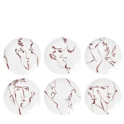 Set di 6 piatti da dessert Faces #1