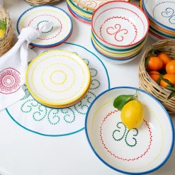 Set di 4 piatti da dessert in ceramica blu chiaro Luminaria