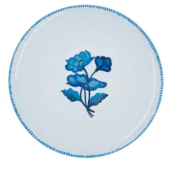 Set di 4 piatti da dessert in ceramica blu chiaro Gioia
