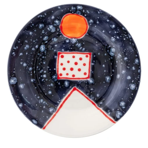 Set di 2 piatti da dessert con bordo Sierra