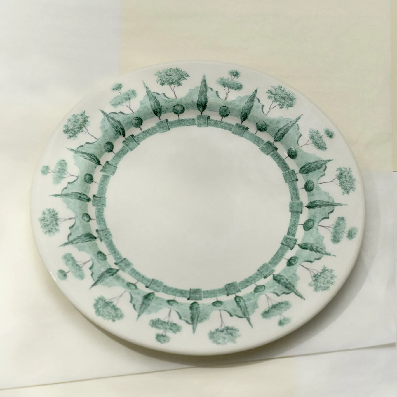 Set di 4 piatti da dessert Jardin à l'Italienne in ceramica verde