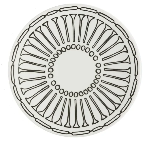 Set di 2 piatti da dessert Grafismi in bianco e nero #7