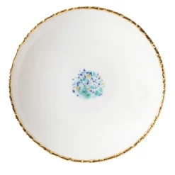Set di 2 piatti da minestra in marmo blu e bianco con bordo screziato
