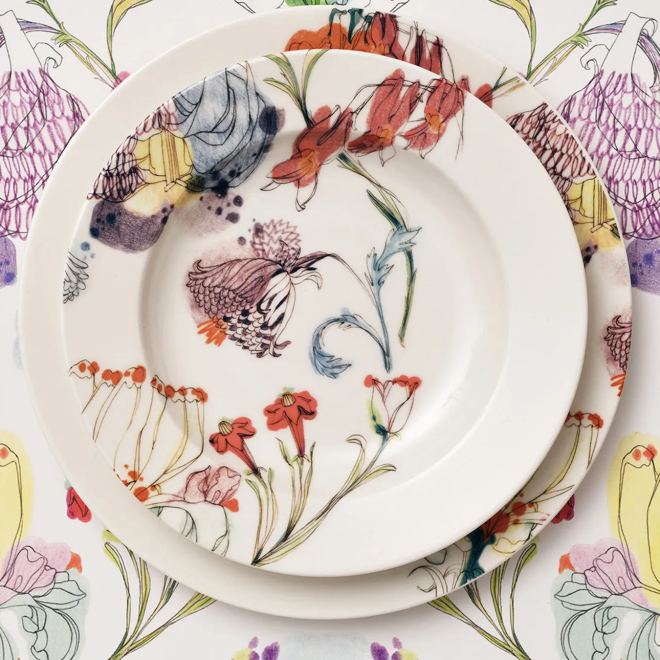 Set di 2 piatti da minestra Grandma's Garden