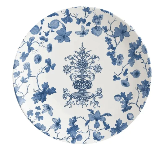 Set di 2 piatti da pane in porcellana con piccolo vaso blu #5