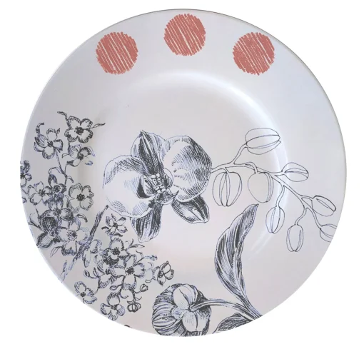 Set di 2 piatti da pane Maria Antonietta nero e rosso