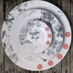 Set di 2 piatti da pane Maria Antonietta nero e rosso