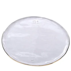 Set di 2 piatti da portata in ceramica bianca con bordo dorato
