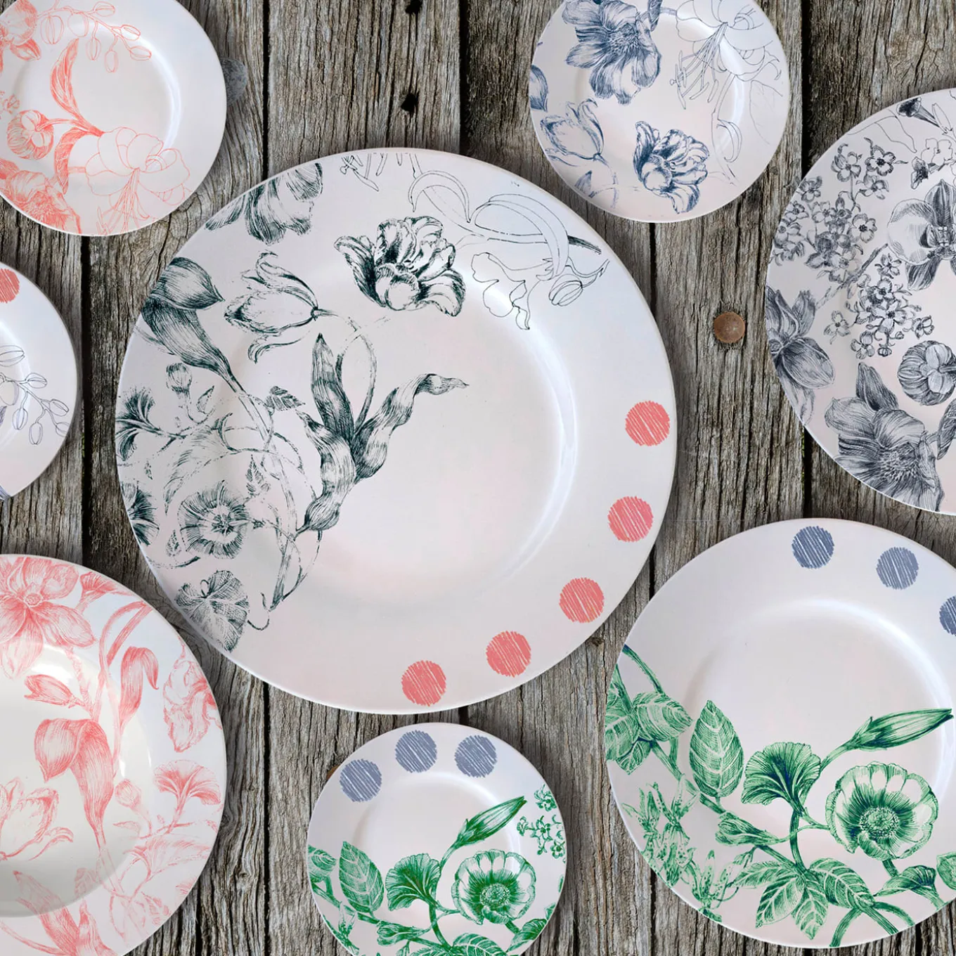 Set di 2 piatti da portata Marie Antoinette Red