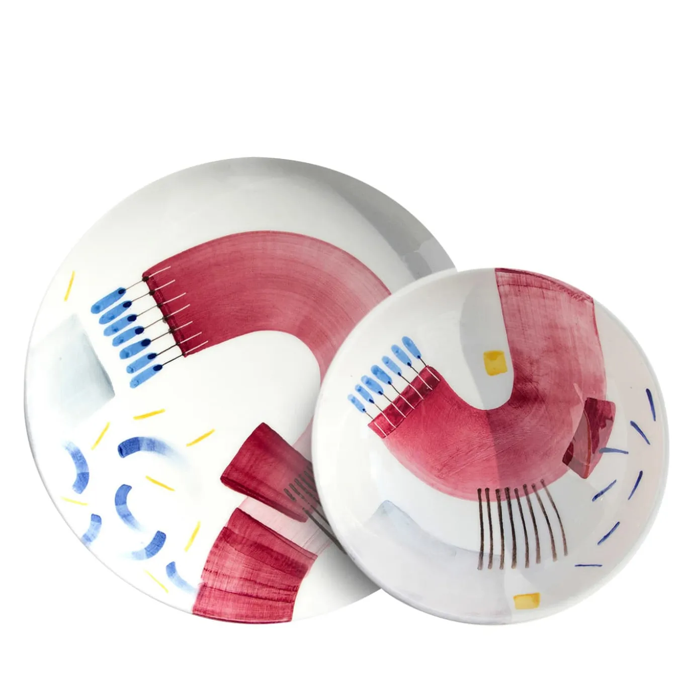 Set di 2 piatti da pranzo e da zuppa con fenicottero