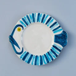 Set di 3 piatti da pranzo in ceramica Pampelonne in azzurro
