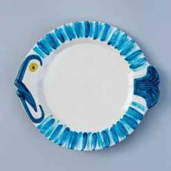 Set di 3 piatti da pranzo in ceramica Pampelonne in azzurro